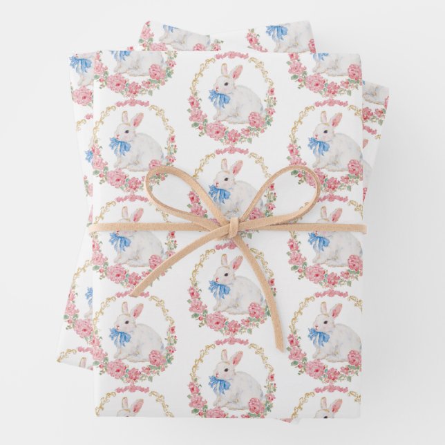 Cute Vintage Easter Bunny Gift Wrap Geschenkpapier Set (Beispiel)