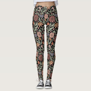 Cute Vintage Fleurs Rétro Leggings