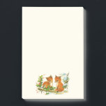 Cute Vintage Foxes Retro Christmas Post-it Klebezettel<br><div class="desc">Sticky Noten mit einem reizenden zeichn von einem Paar Füchse mit einem freundlichen Vogel in der Nähe. Umgeben von Pinienbäumen und anderen Winterpflanzen.</div>