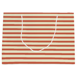 Cute Vintage Red and White Striped Pattern Große Geschenktüte