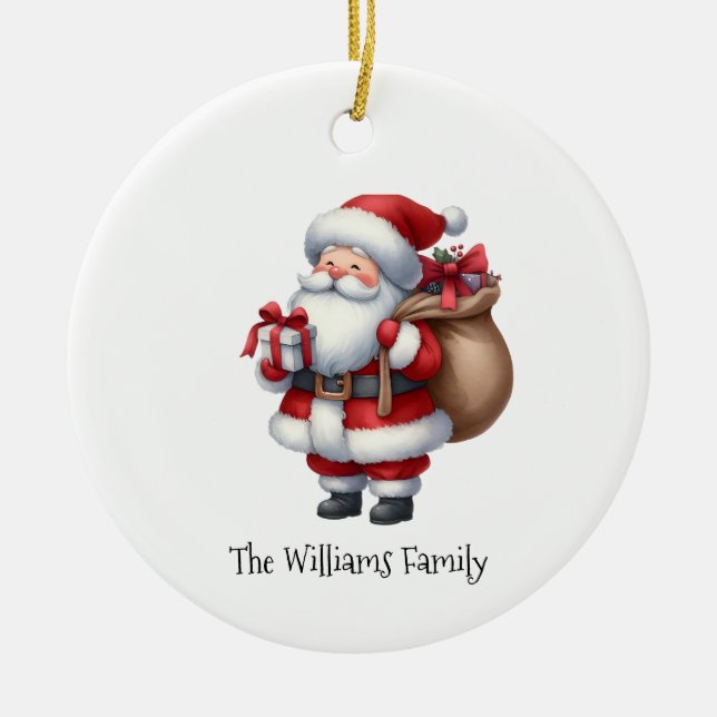 Cute Vintage Santa Claus Christmas  Keramik Ornament (Vorne)