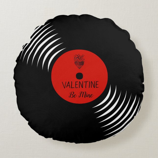 Cute Vinyl Record Valentine Coussin (Devant)