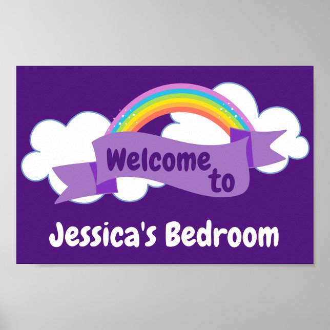 Cute violet Rainbow Girls Affiche de bienvenue cha (Devant)