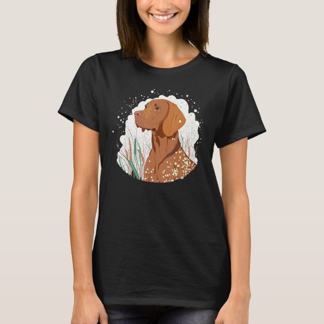 Cute Vizsla Dog on Vizsla Lover_3 T-Shirt (Vorderseite)