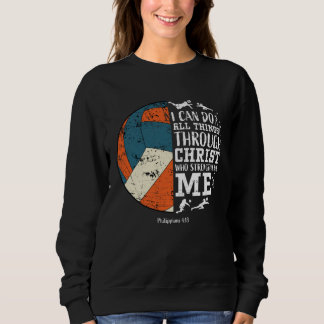 Cute Volleyball Teen Girls Women Her Philippians Sweatshirt
