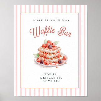 Cute Waffle Bar Bridal shower  Poster