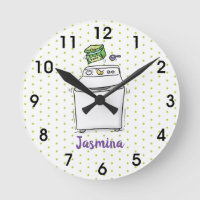 Cute washing machine laundry cartoon illustration