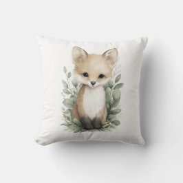 Cute Watercolor Baby Animals with Flowers Kissen
