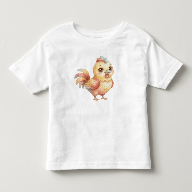 Cute Watercolor Baby Chicken – Kids T-Shirt (Vorderseite)