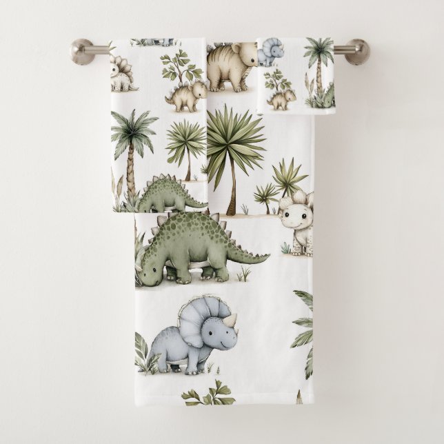 Cute Watercolor Baby Dinosaurs (En situation)