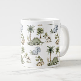 Cute Watercolor Baby Dinosaurs Jumbo-Tasse