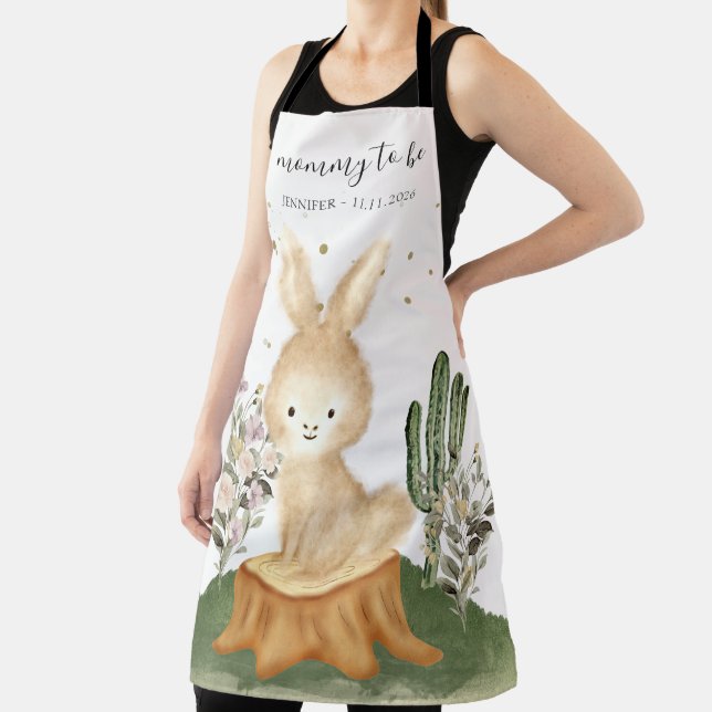 Cute Watercolor bunny rabbit Mommy To Be Schürze (InSitu)