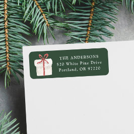 Cute Watercolor Christmas Present Return Address