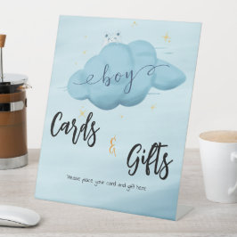 Cute Watercolor Cloud Baby Boy Cards & Gifts Sockelschild