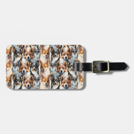 Cute Watercolor Corgi Dog Pattern Gepäckanhänger