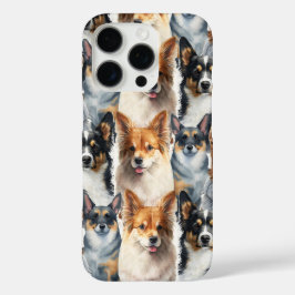 Cute Watercolor Corgi Dog Pattern iPhone 16 Pro Hülle