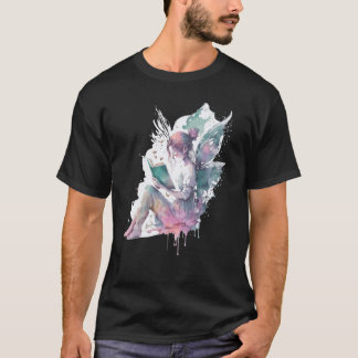 Cute Watercolor Fairy Reading Book Fantasy Novel A T-Shirt