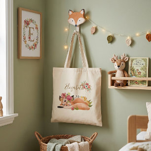 Cute watercolor fox baby tote bag tragetasche