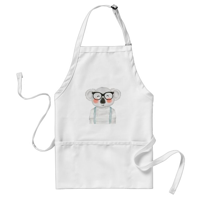 Cute Watercolor Koala with Glasses Schürze (Vorne)
