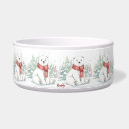 Cute watercolor Polar Bear Pet Napf