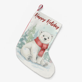 Cute watercolor Polar Bear Winter Kleiner Weihnachtsstrumpf