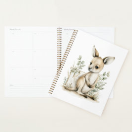 Cute watercolour baby animal alphabet Kangaroo Planer