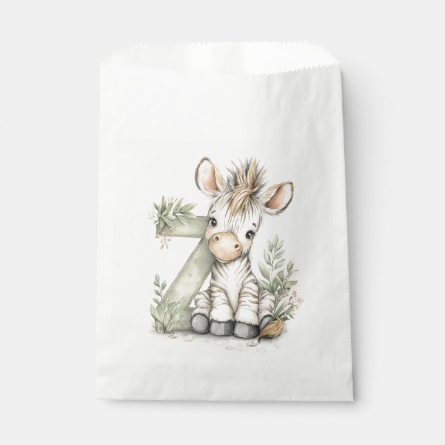 Cute watercolour baby animal alphabet Zebra Geschenktütchen (Vorderseite)