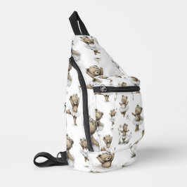 Cute Watercolour Ballerina Bear Design in tutus Crossbody Bag