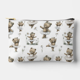 Cute Watercolour Ballerina Bear Design in tutus Zubehörtasche