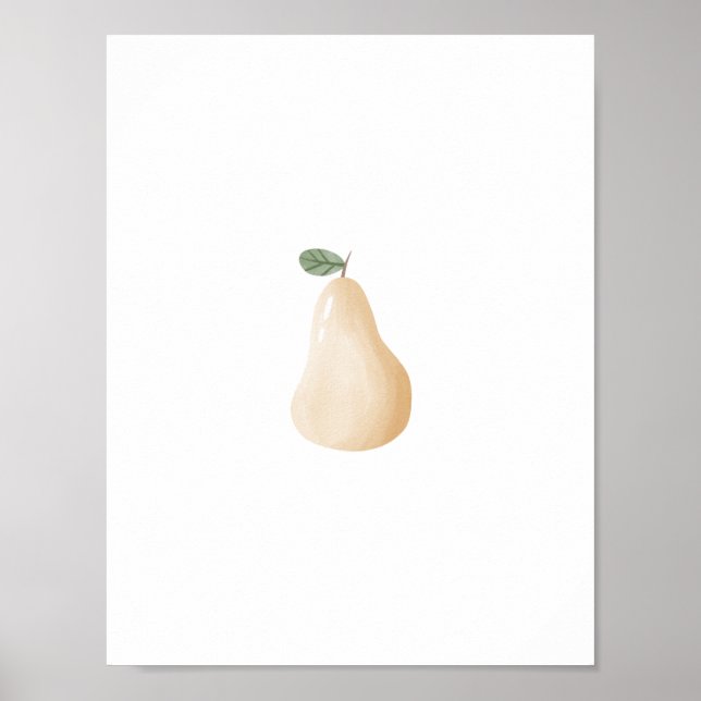 Cute Watercolour Pear Fruit Nursery Poster (Vorne)