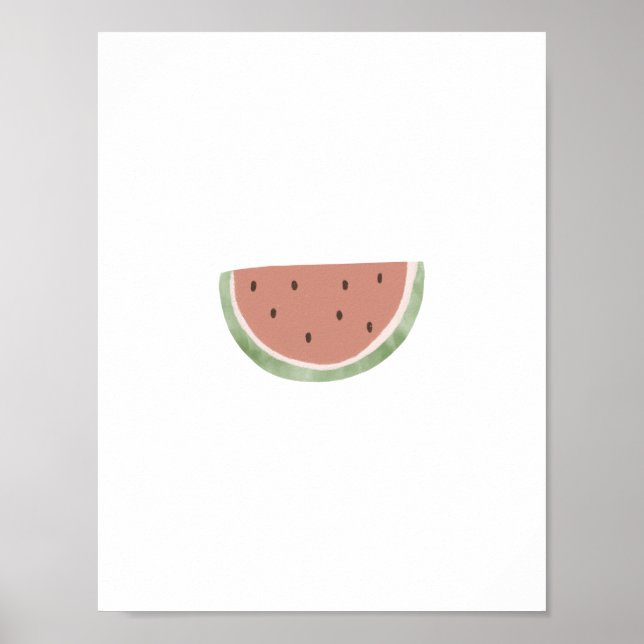 Cute Watercolour Watermelon Fruit Nursery Poster (Vorne)