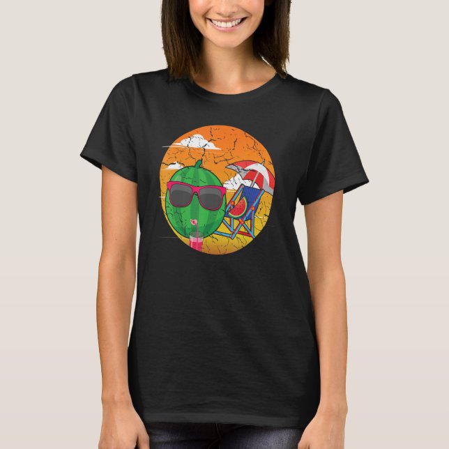 Cute Watermelon Beach 2022 Ocean Tropical Hello Su T-Shirt (Vorderseite)
