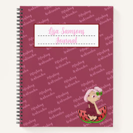 Cute Watermelon Chibi Journal Spiral Notebook Notizbuch