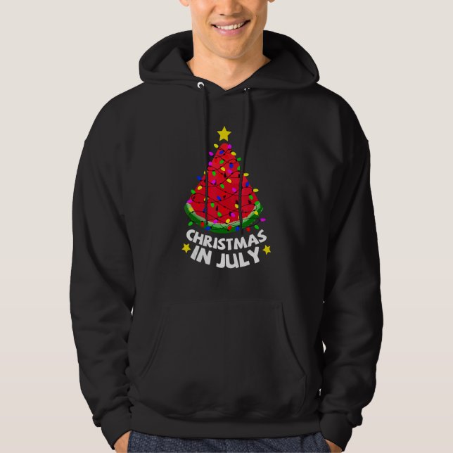 Cute Watermelon Christmas In July Summer Beach Xma Hoodie (Vorderseite)