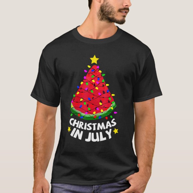 Cute Watermelon Christmas In July Summer Beach Xma T-Shirt (Vorderseite)