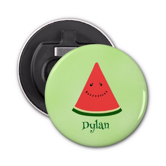 Cute Watermelon Personalized Button Bottle Opener Flaschenöffner (Vorderseite)