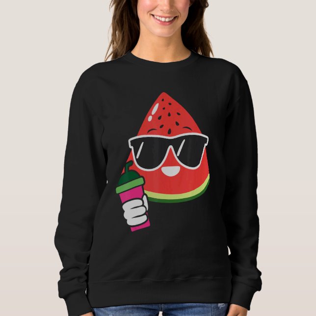 Cute Watermelon Watermelon Frappe   Summer Fruit Sweatshirt (Vorderseite)