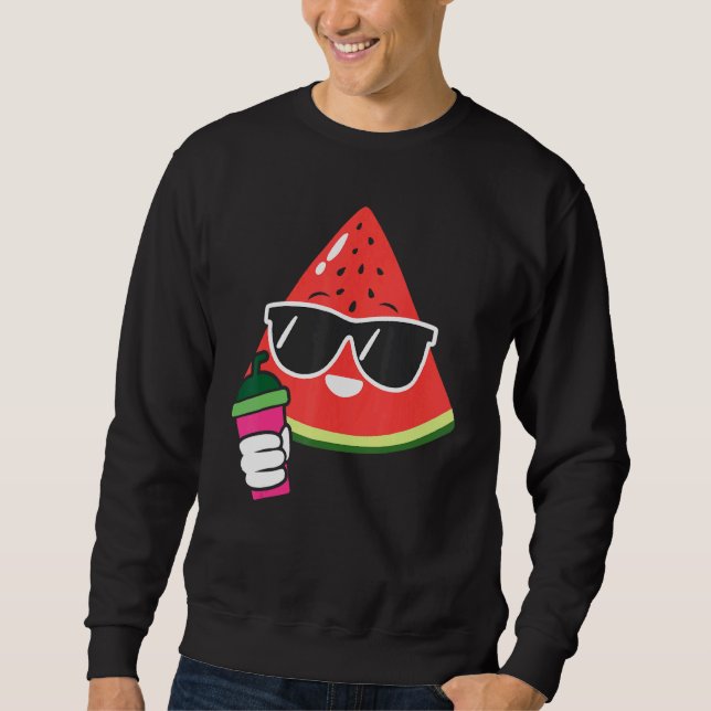 Cute Watermelon Watermelon Frappe   Summer Fruit Sweatshirt (Vorderseite)