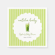 Cute Wavy Matcha Baby Green Modern Baby Shower