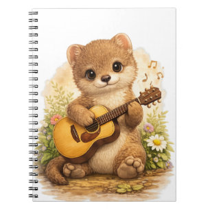 Cute Weasel Guitar Spiral Notebook Notizblock