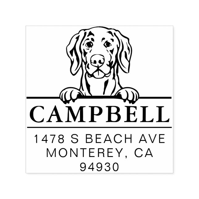 Cute Weimaraner Custom Dog Address Stamp  Permastempel (Design)