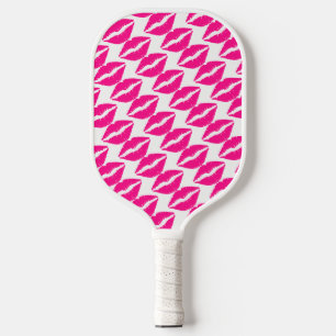 Cute weiße rosa Küsse Muster Halsband Case-Mate Pickleball Schläger