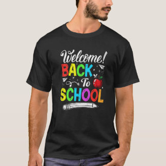 Cute Welcome Back To School  Teacher Student Graph T-Shirt