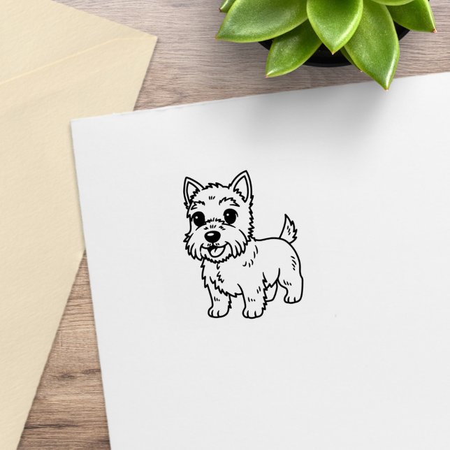 Cute West Highland Terrier Dog 1x1 Gummistempel (Von Creator hochgeladen)