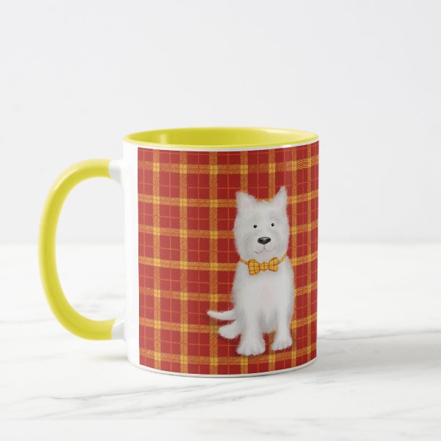 Cute West Highland terrier 'gonnae nae touch' mug (Gauche)