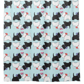 Cute Westie Chien Art Douche Rideau