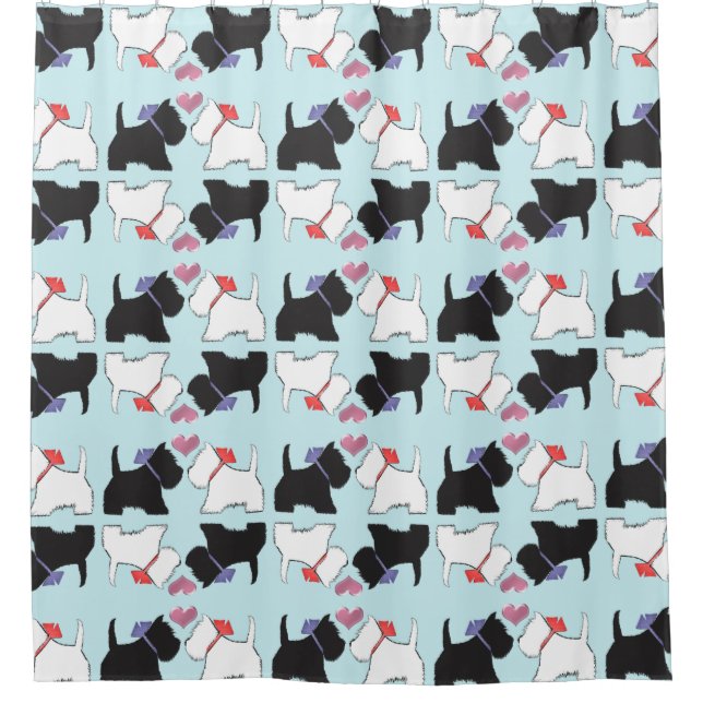 Cute Westie Chien Art Douche Rideau (Devant)