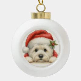 Cute Westie Keramik Kugel-Ornament