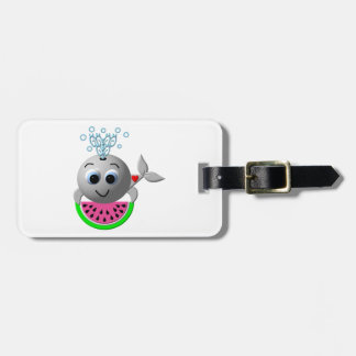 Cute Whale and Watermelon Gepäckanhänger
