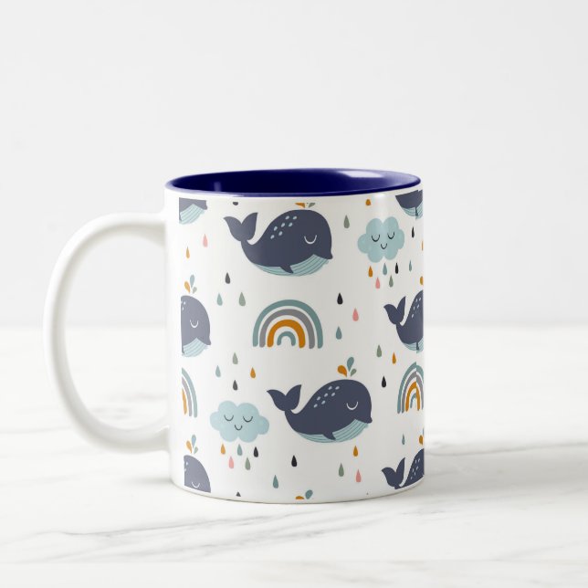 Cute Whale Kid's Mug (Gauche)
